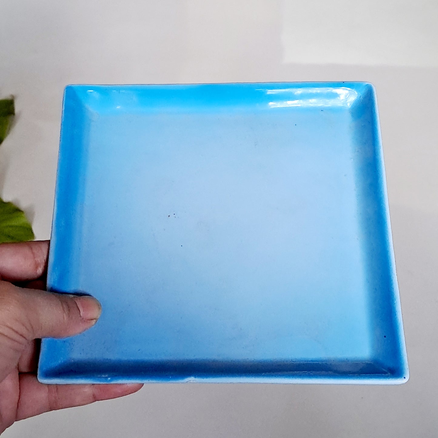 CERAMIC BLUE SQUARE PLATTER