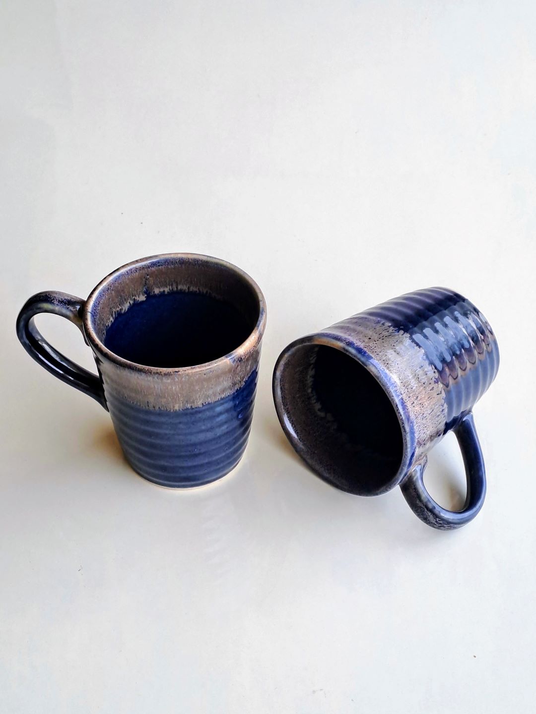 BLUE COLOR CERAMIC MUG/CUP (SET OF 2)