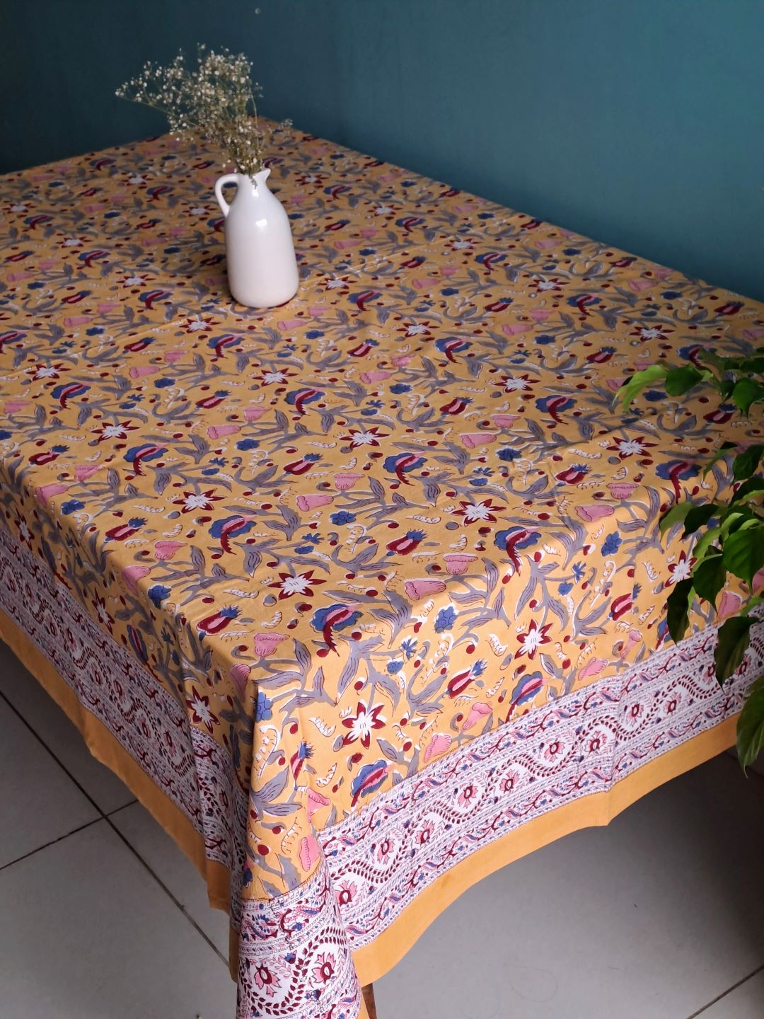 6 SEATER HAND BLOCK PRINT TABLE CLOTH