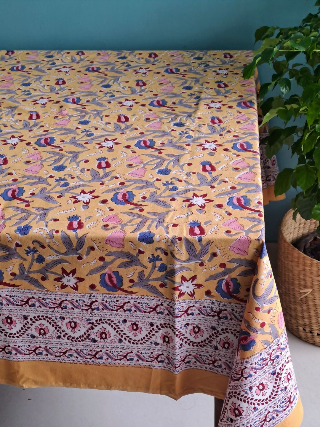 6 SEATER HAND BLOCK PRINT TABLE CLOTH