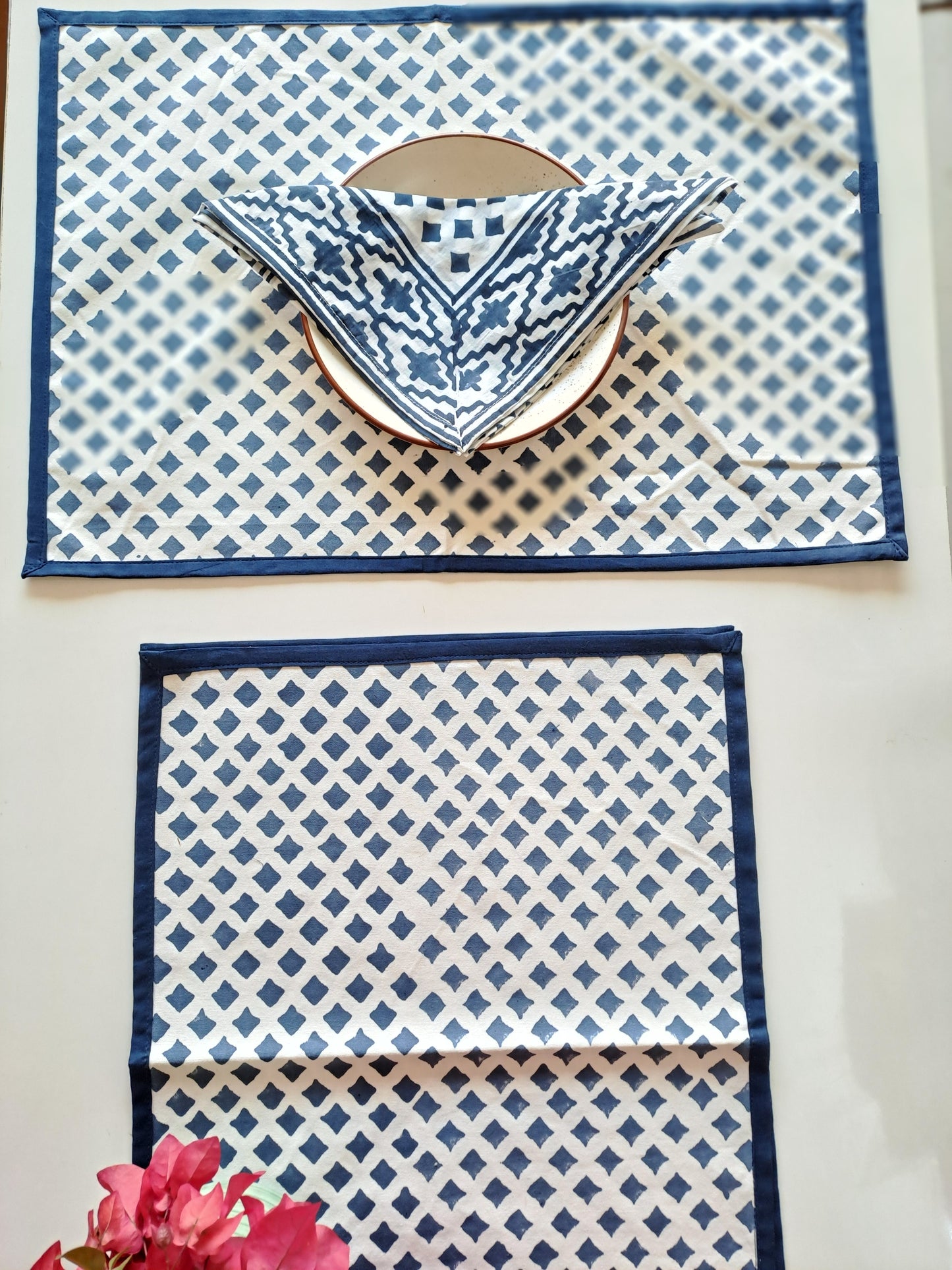 HANDBLOCK PRINT PLACEMAT AND NAPKIN SET