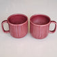 RED COLOR LINE CERAMIC MUG/CUP(SET OF 2)