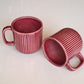 RED COLOR LINE CERAMIC MUG/CUP(SET OF 2)