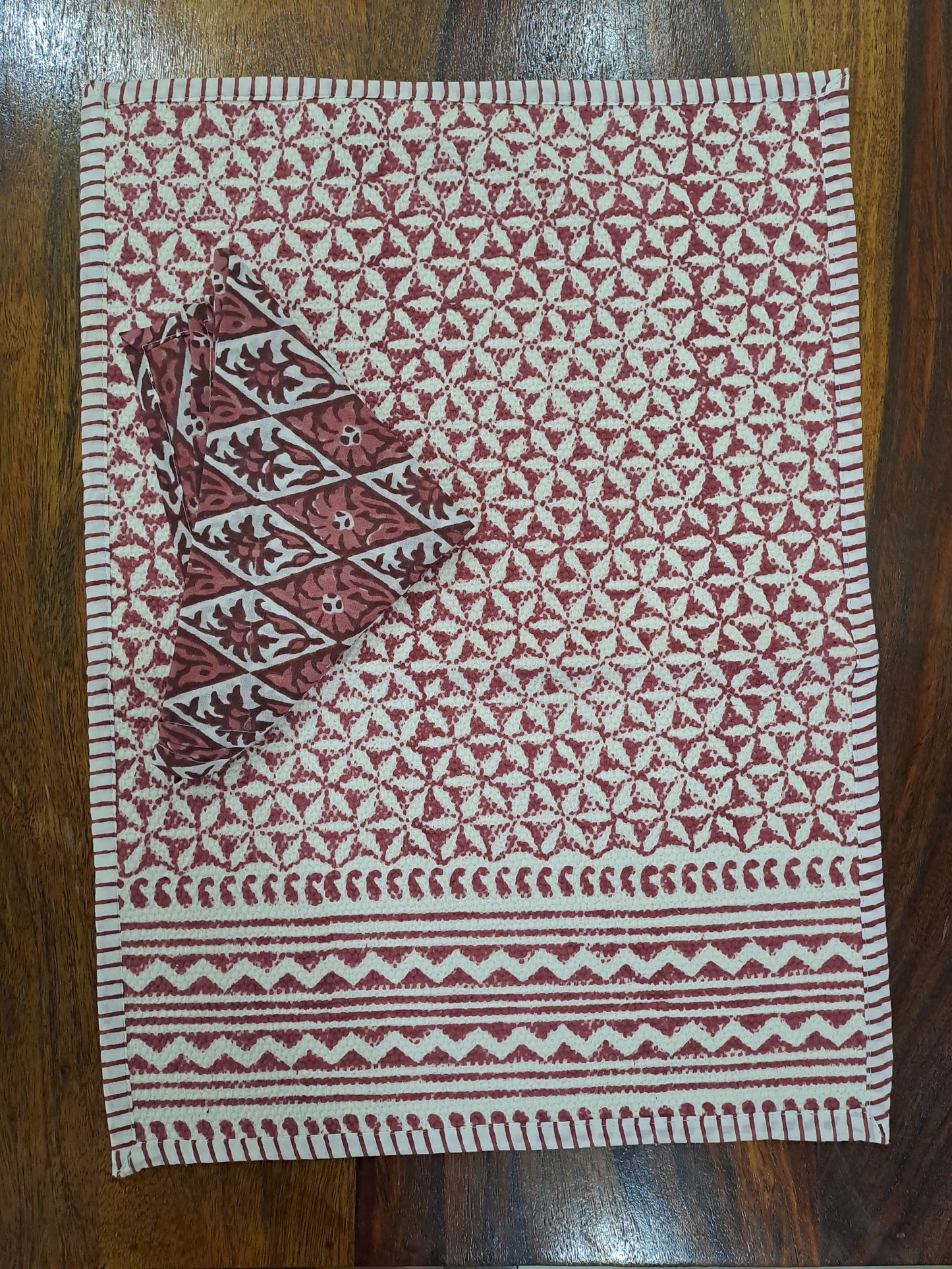 HANDBLOCK PRINT PLACEMAT AND NAPKIN SET