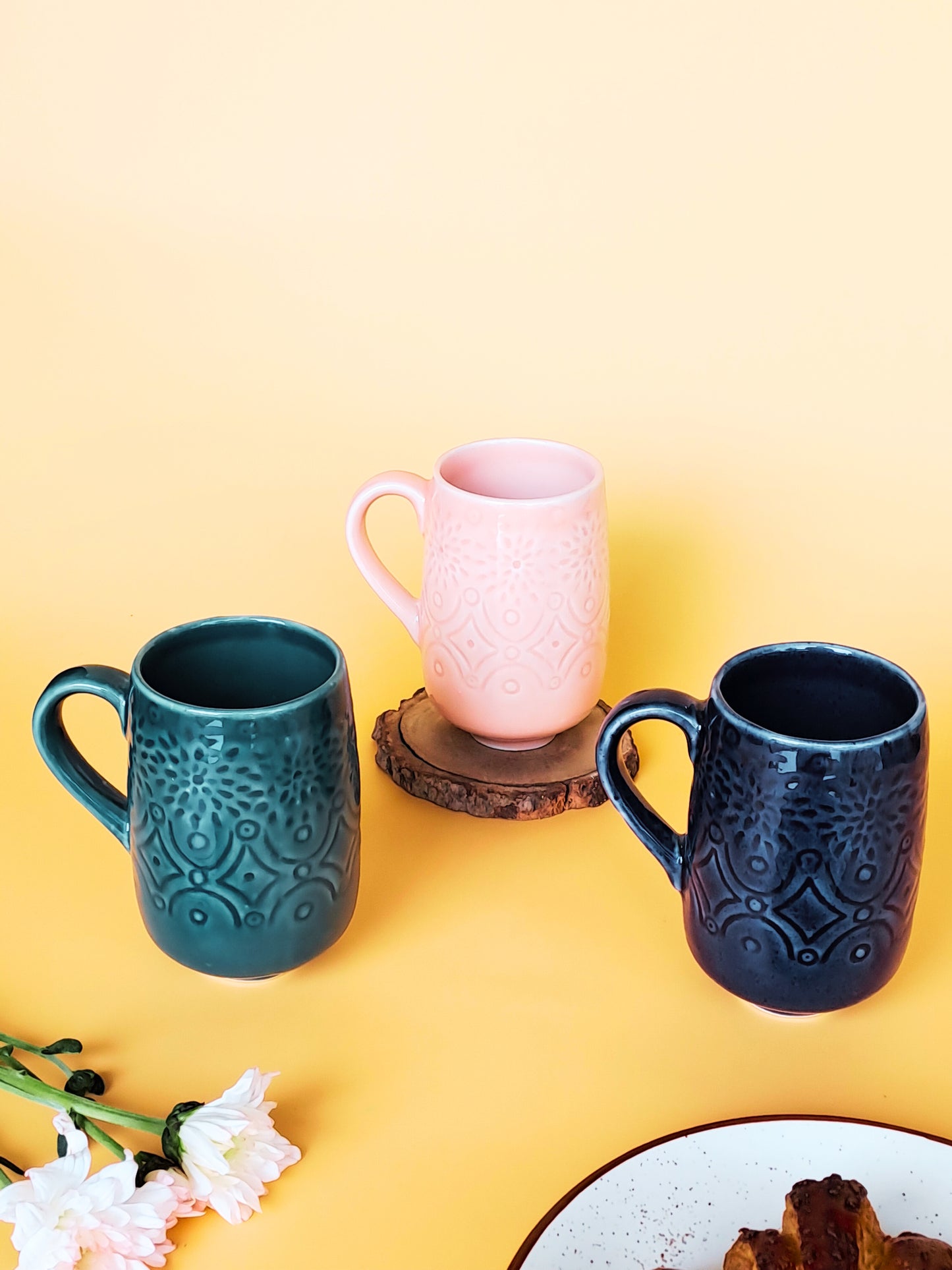 PINK COLOR CERAMIC MUG/CUP (SET OF 2)