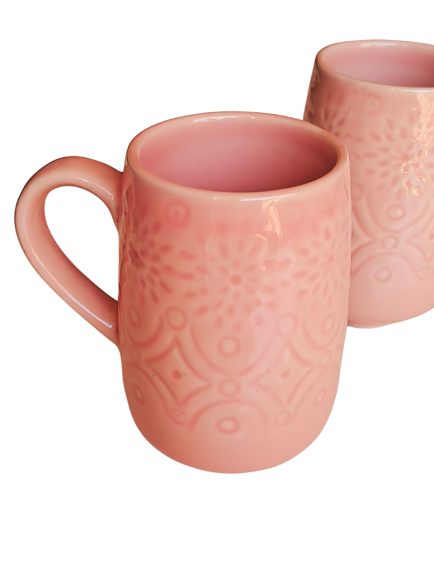 PINK COLOR CERAMIC MUG/CUP (SET OF 2)