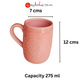 PINK COLOR CERAMIC MUG/CUP (SET OF 2)