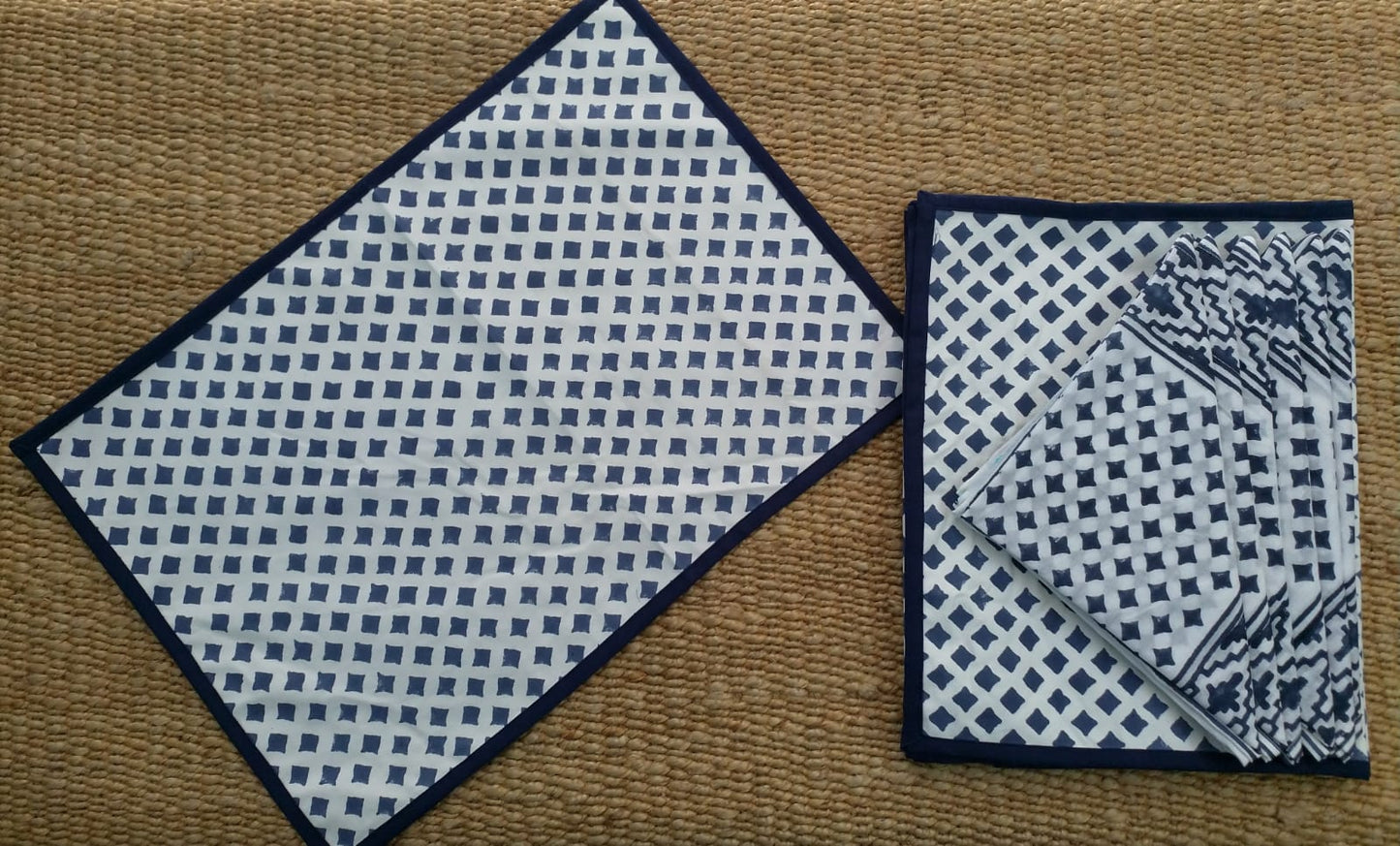 HANDBLOCK PRINT PLACEMAT AND NAPKIN SET