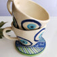 EVIL EYE CREAMIC MUG/CUP(SET OF 2)