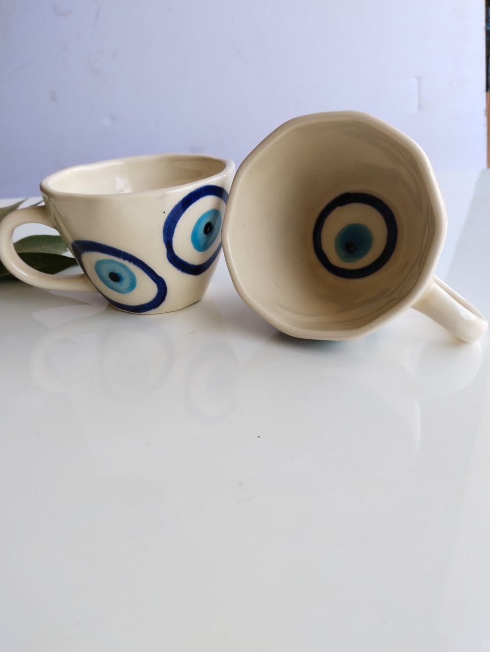 EVIL EYE CREAMIC MUG/CUP(SET OF 2)