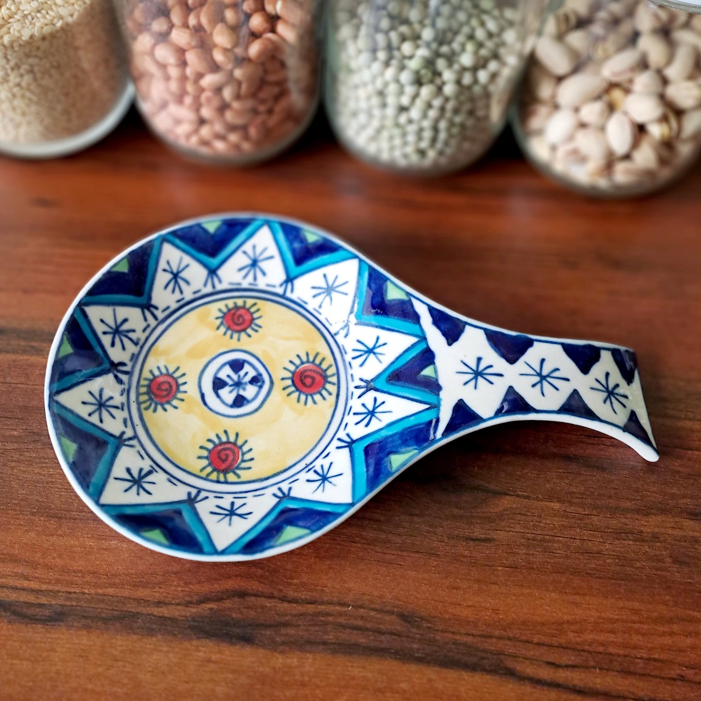 HAND PAINTED ROYAL BLUE SPOON REST