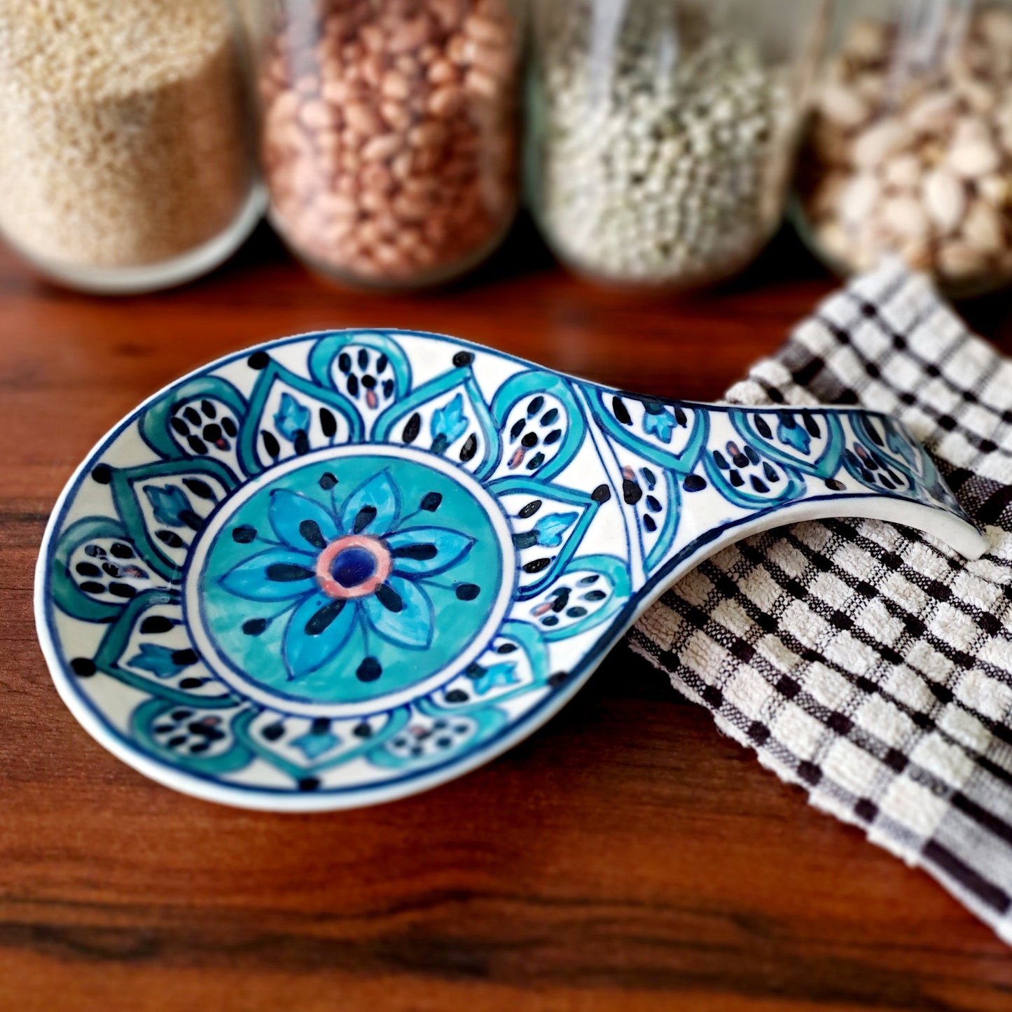 HAND PAINTED LIGHT BLUE SPOON REST