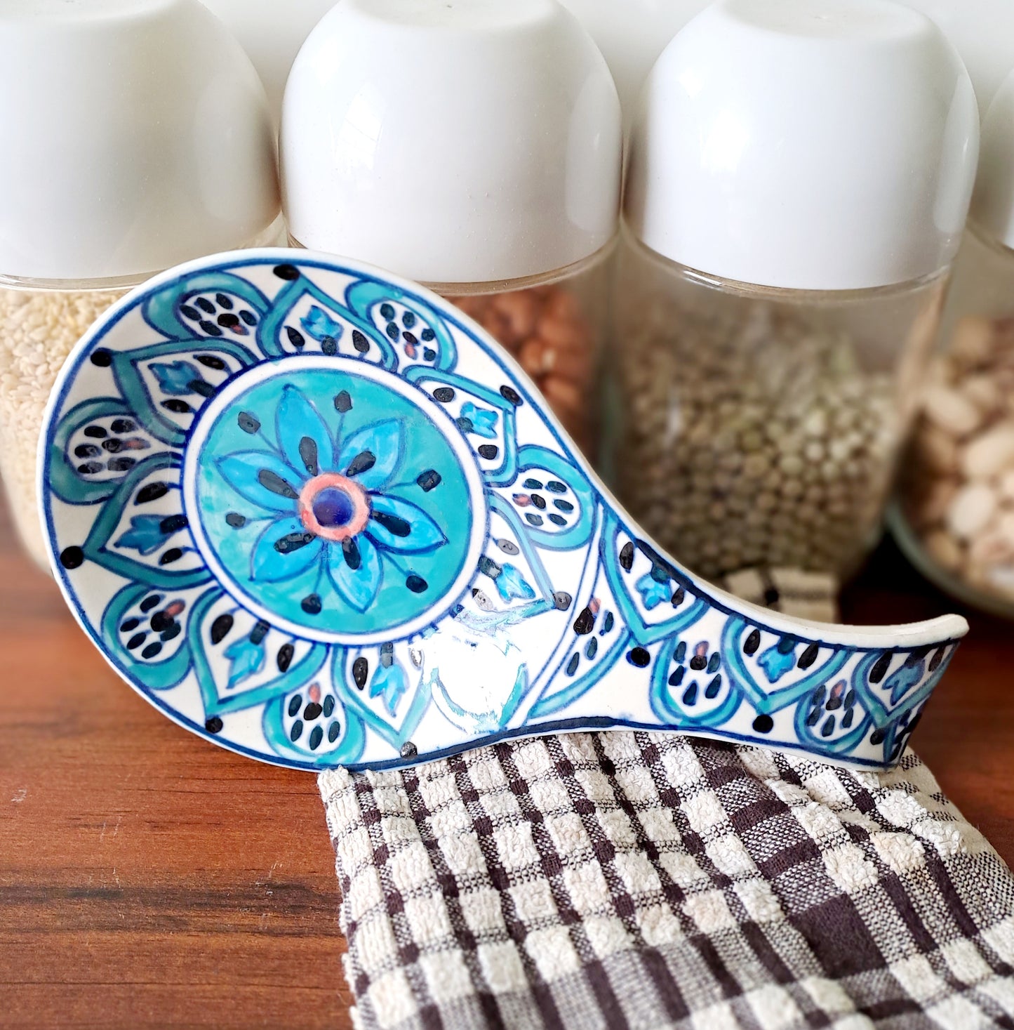 HAND PAINTED LIGHT BLUE SPOON REST