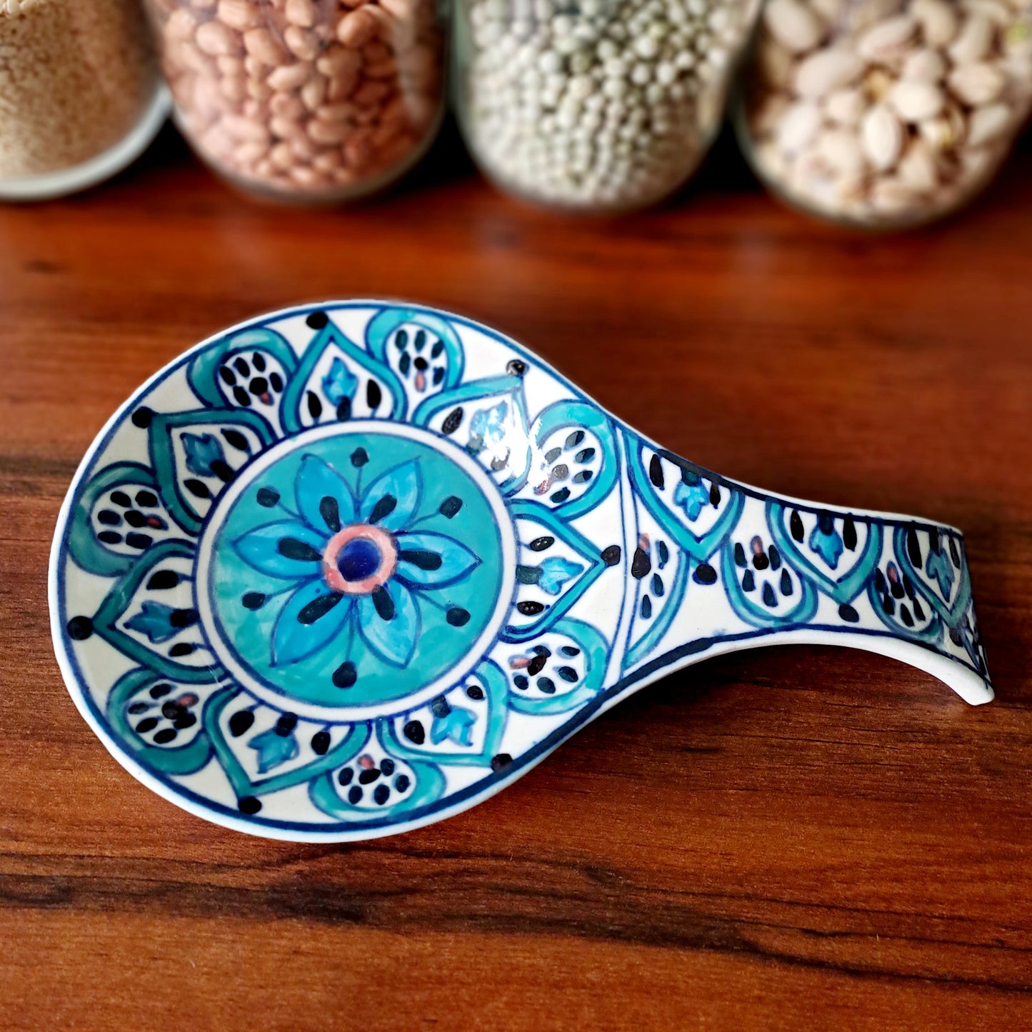 HAND PAINTED LIGHT BLUE SPOON REST