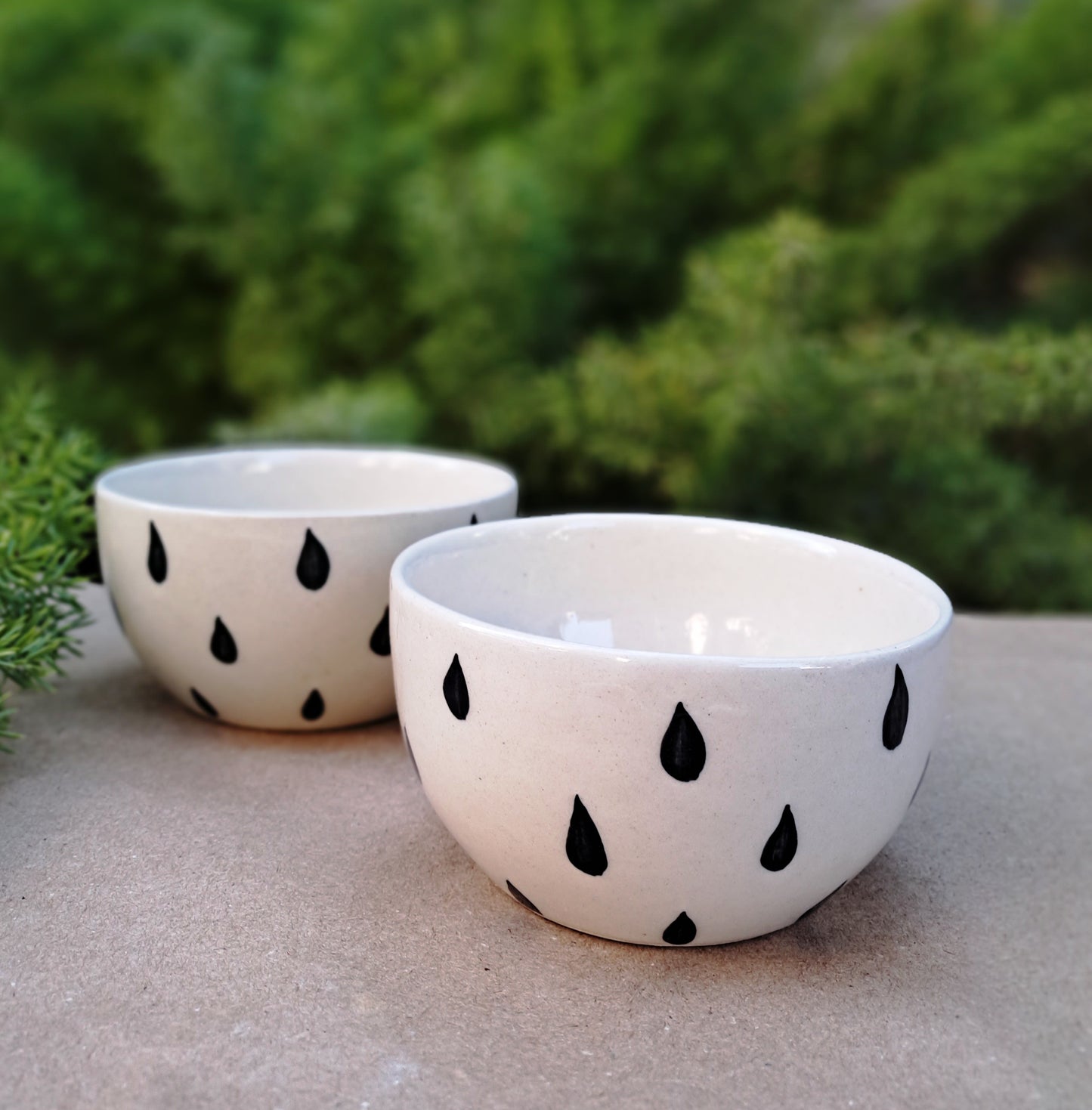 HAND PAINTED CERAMIC BOWLS (SET OF 2)