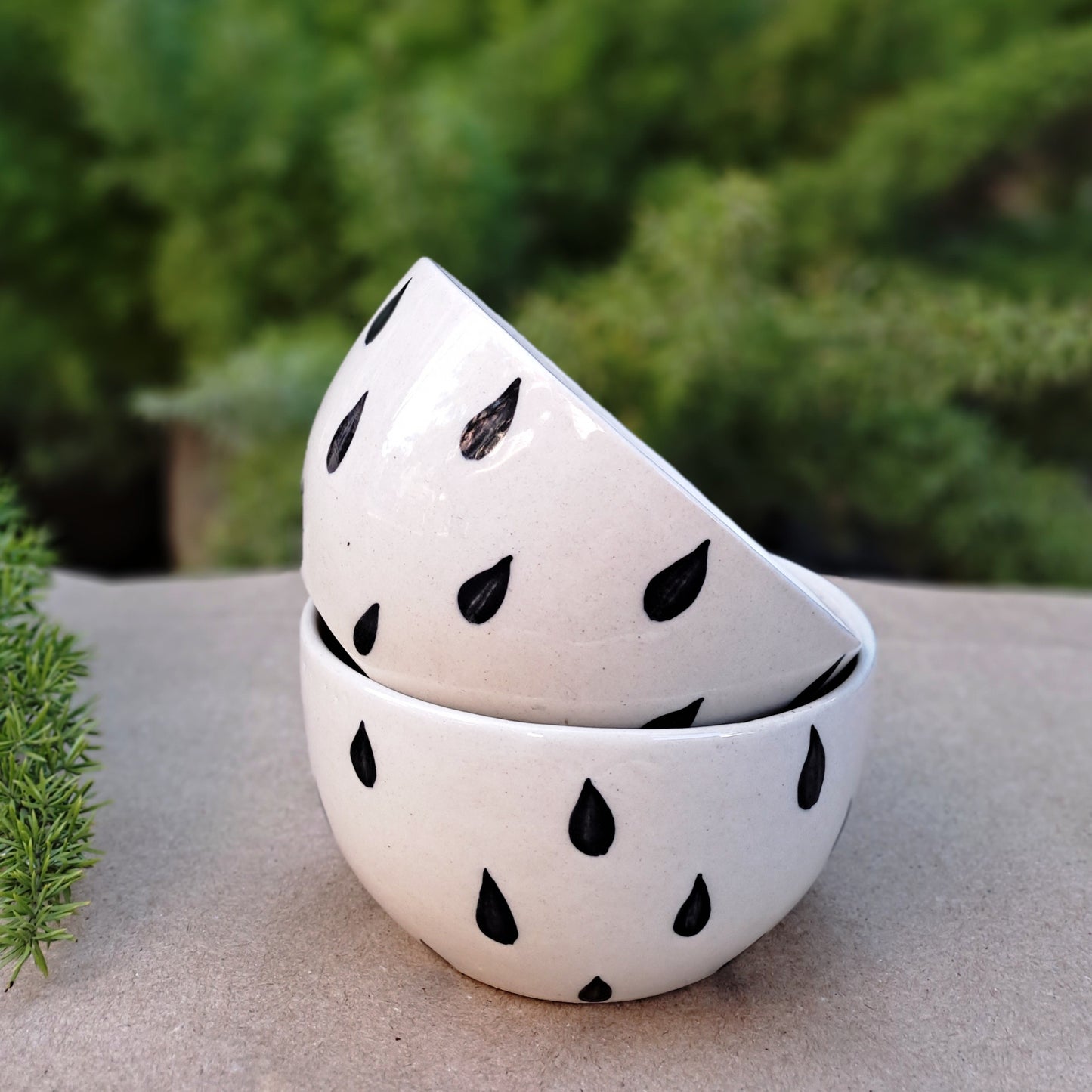 HAND PAINTED CERAMIC BOWLS (SET OF 2)