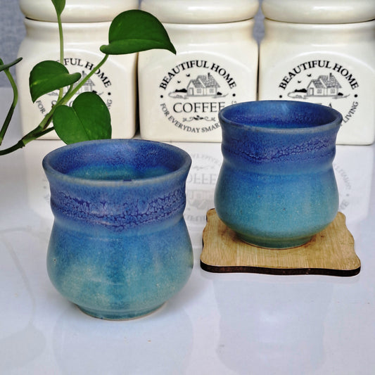 CERAMIC SKY BLUE KULHAR SET OF 2