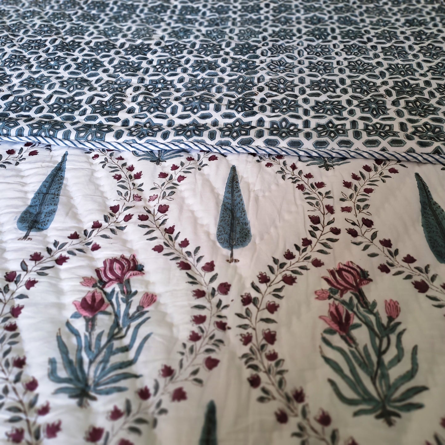 PREMIUM QUALITY HAND BLOCK PRINT SINGLE QUILT