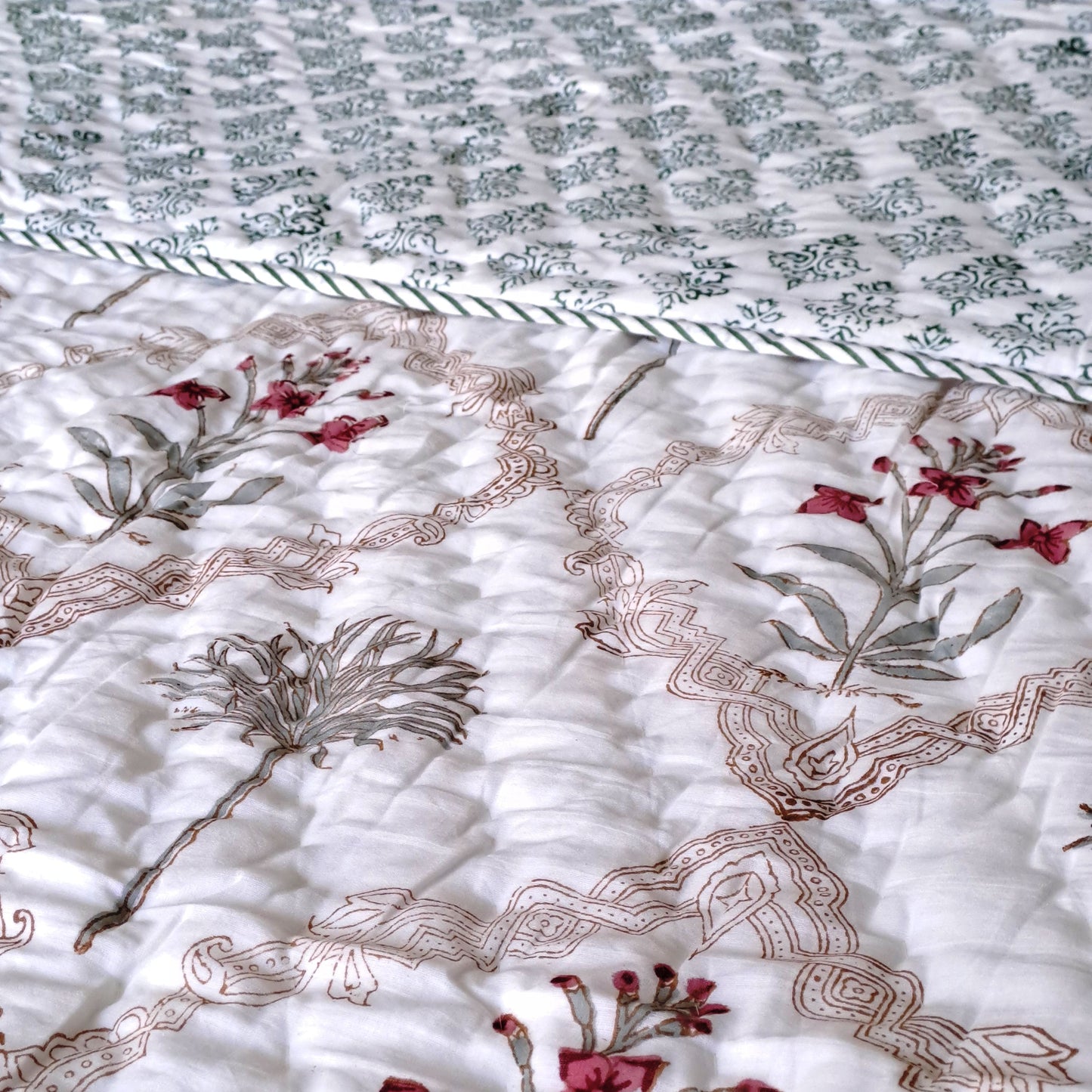 PREMIUM QUALITY HAND BLOCK PRINT SINGLE QUILT