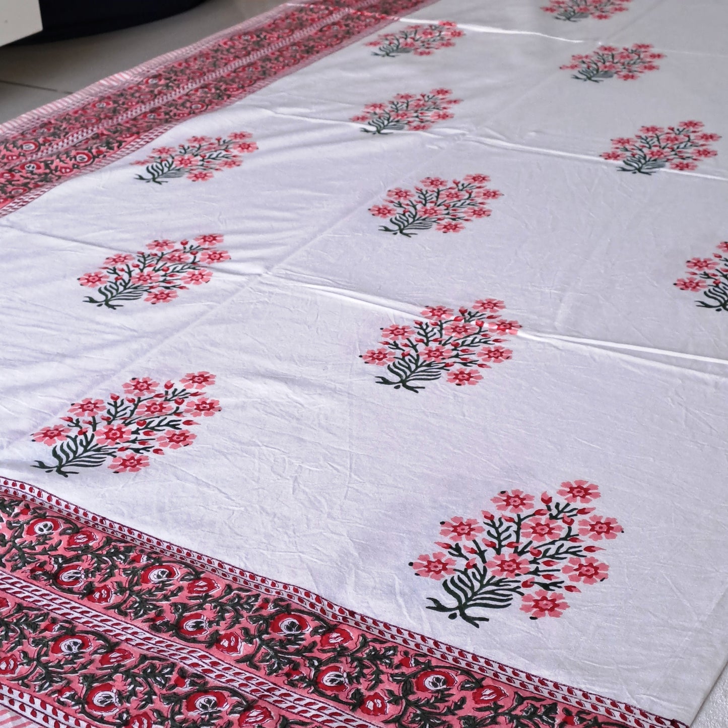 100%  COTTON HAND BLOCK PRINT DOUBLE BEDSHEET