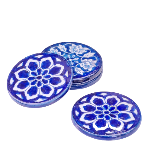 Ceramic handpainted coaster set