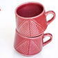 MAROON COLOUR LEAF ENGRAVED CUP