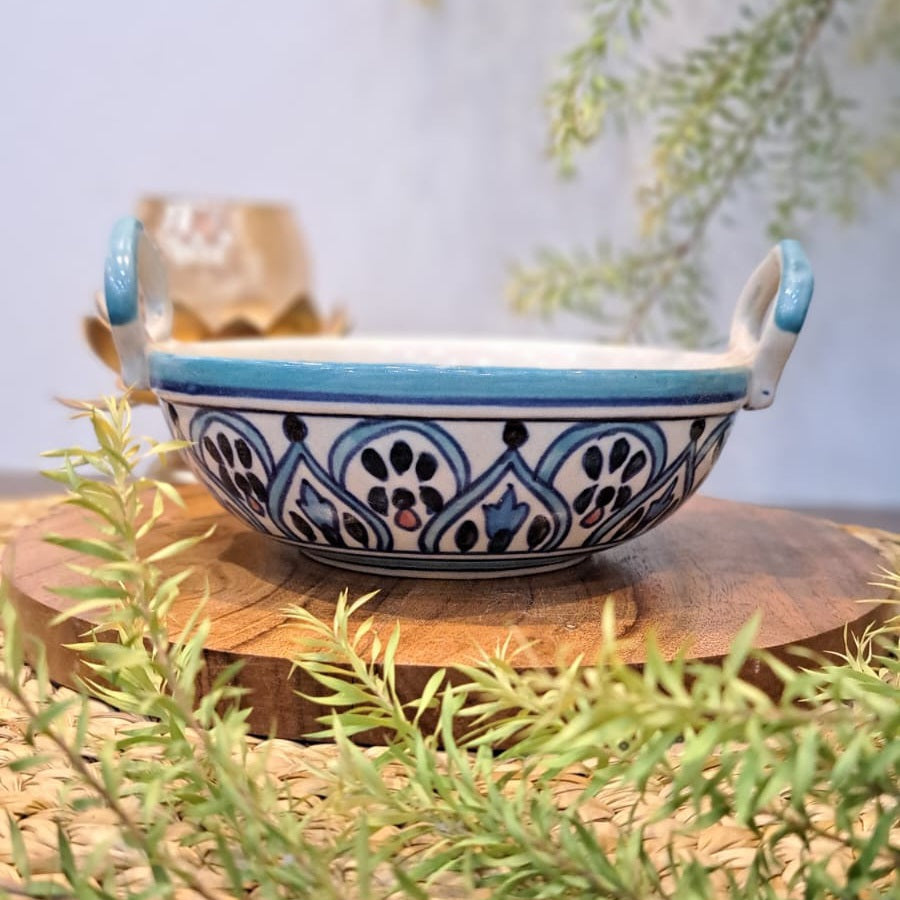 HAND PAINTED CERAMIC SERVING BOWL