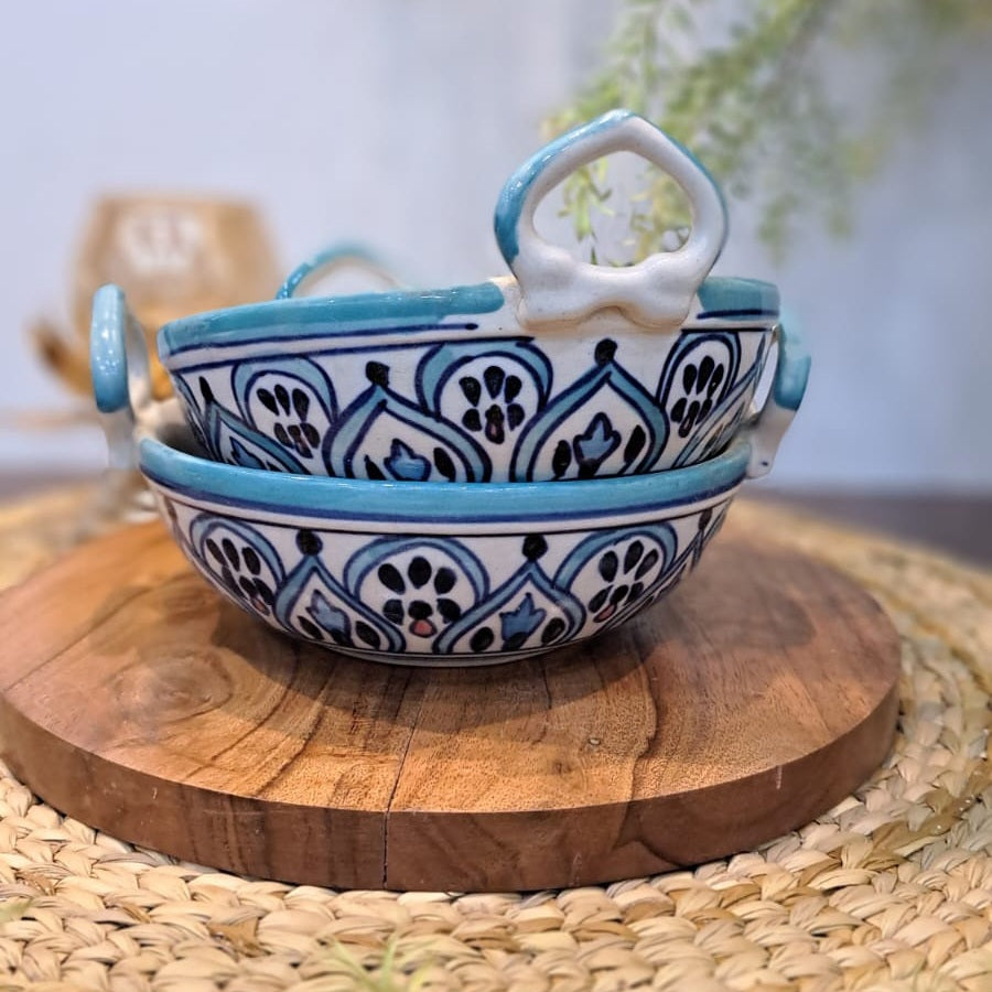 HAND PAINTED CERAMIC SERVING BOWL